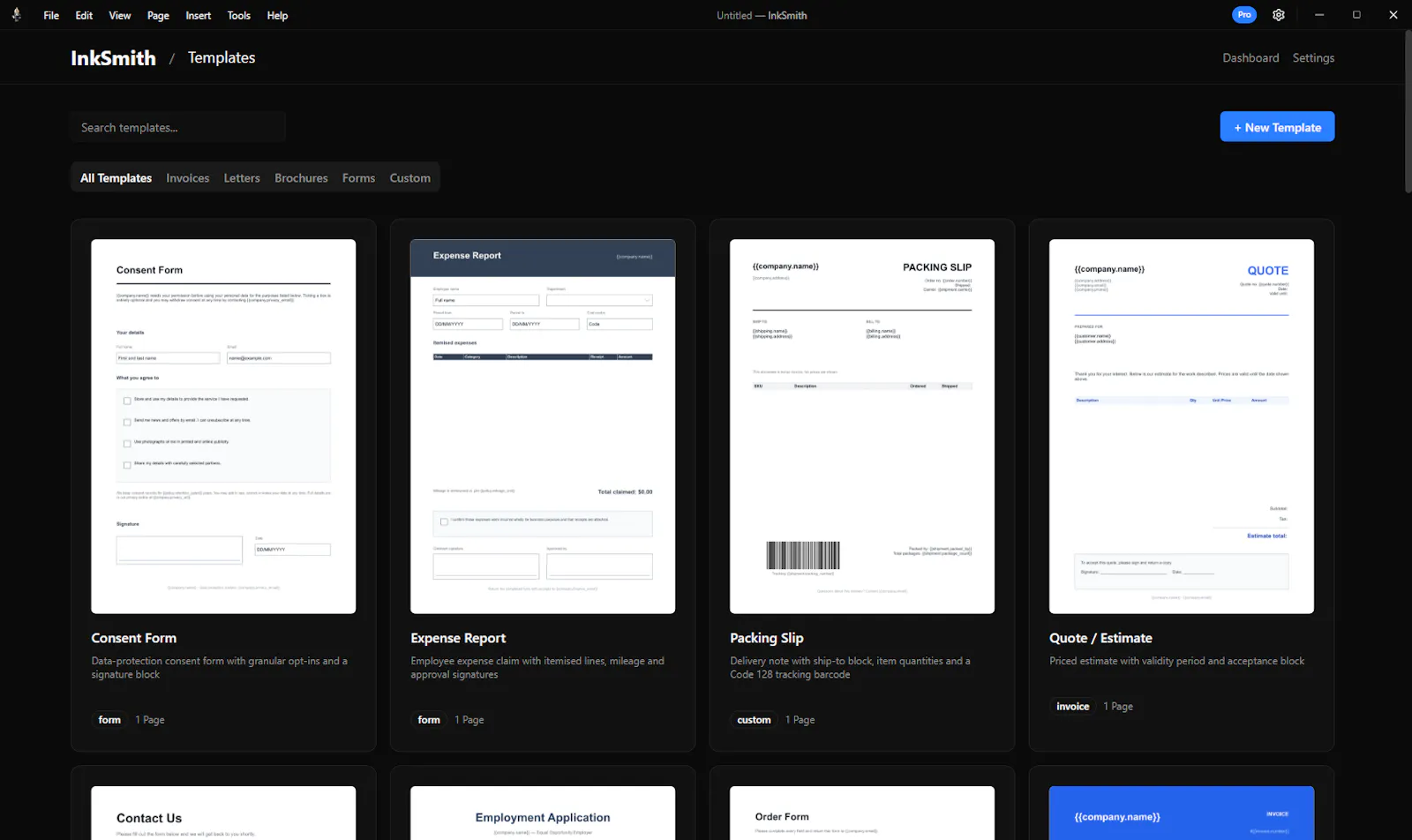 InkSmith - PDF Template Designer screenshot 1