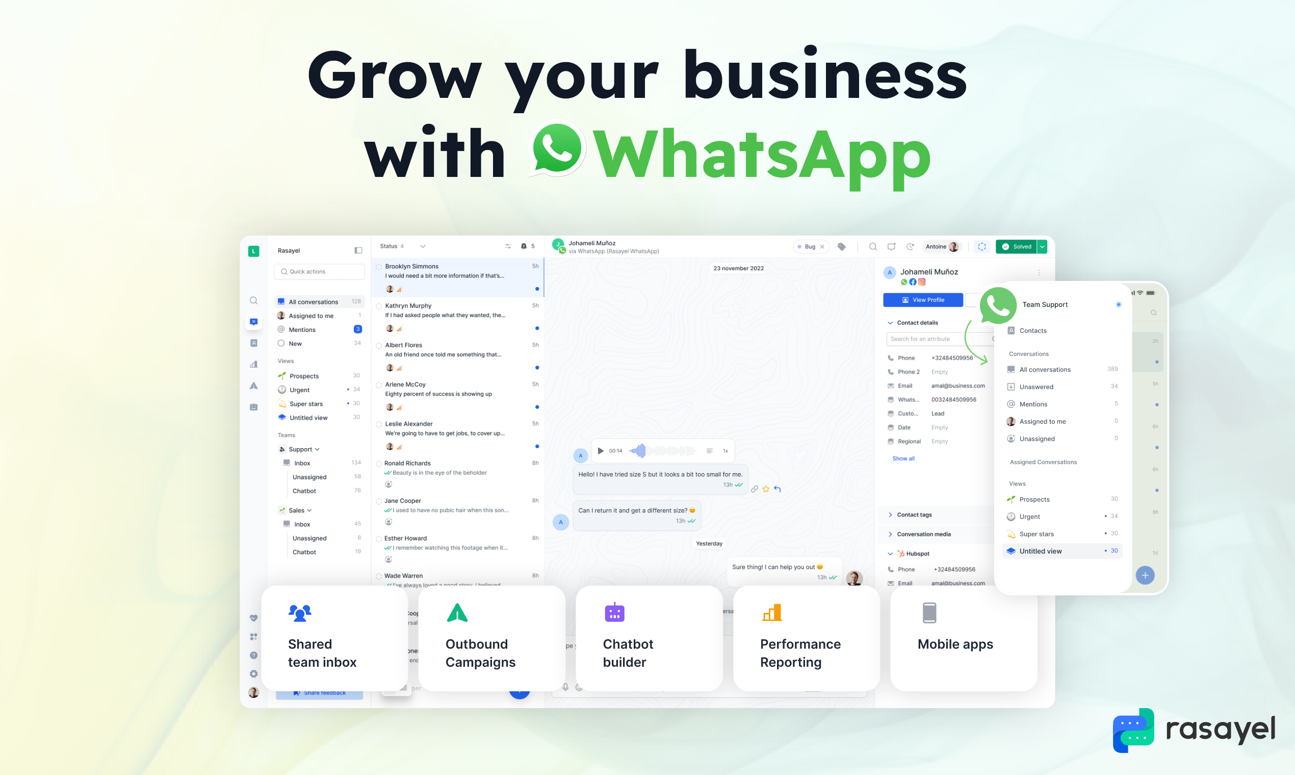 Расаэль - WhatsApp Business Message, автоматизация, чатбот и трансляция медиа 2