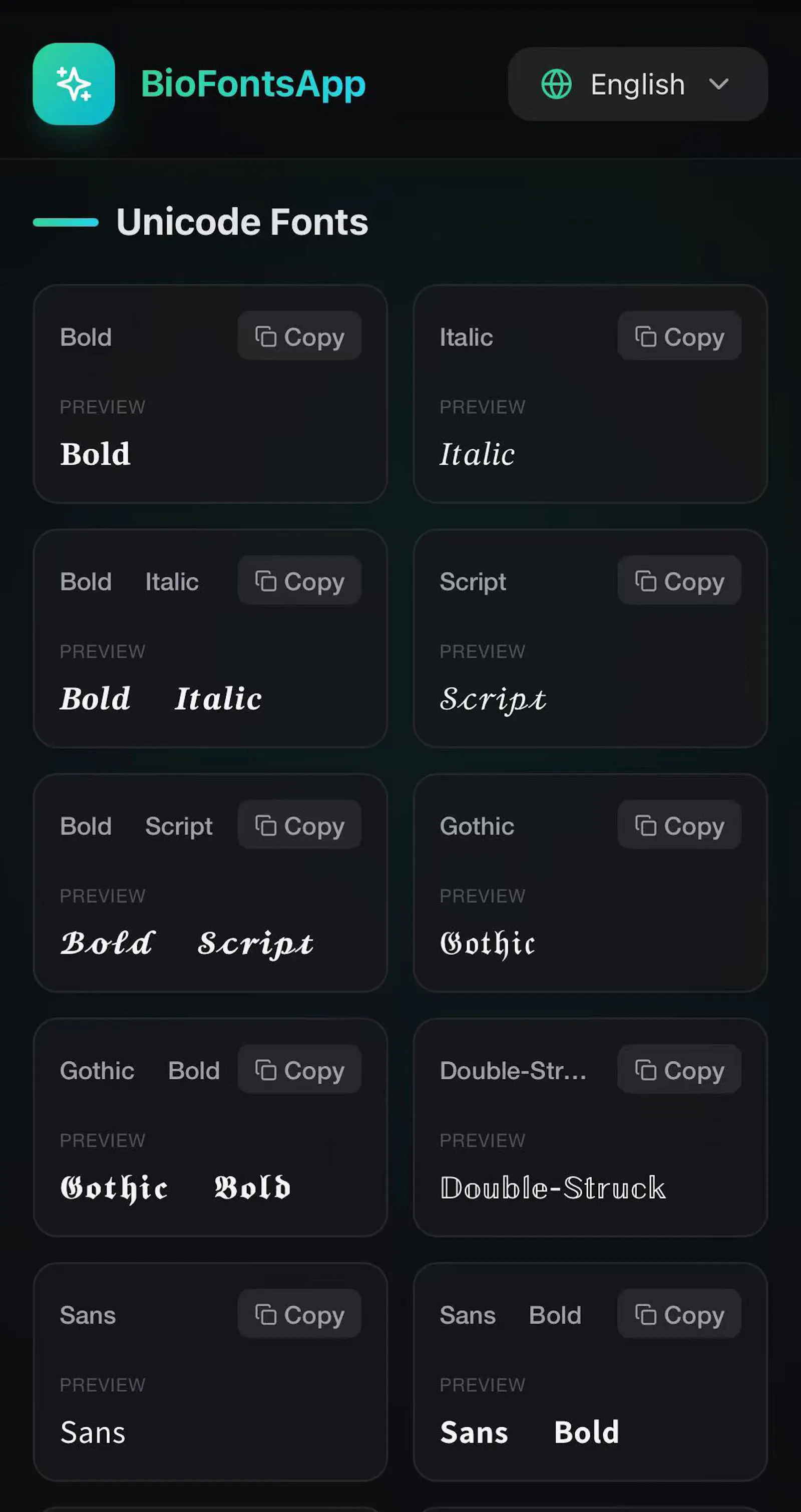 BioFontsApp - Aesthetic Fonts screenshot 2