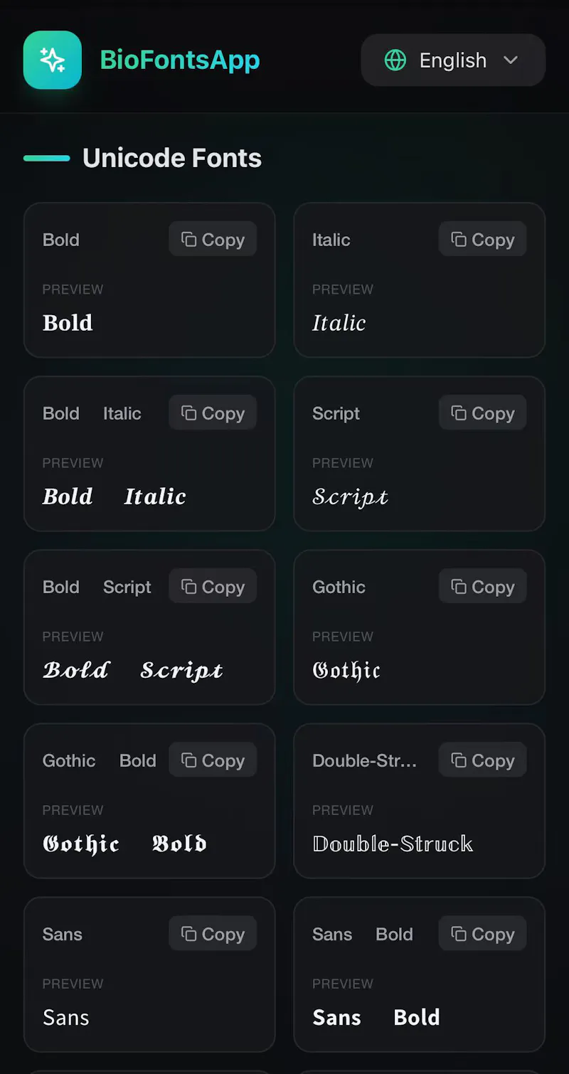 BioFontsApp - Aesthetic Fonts screenshot 2