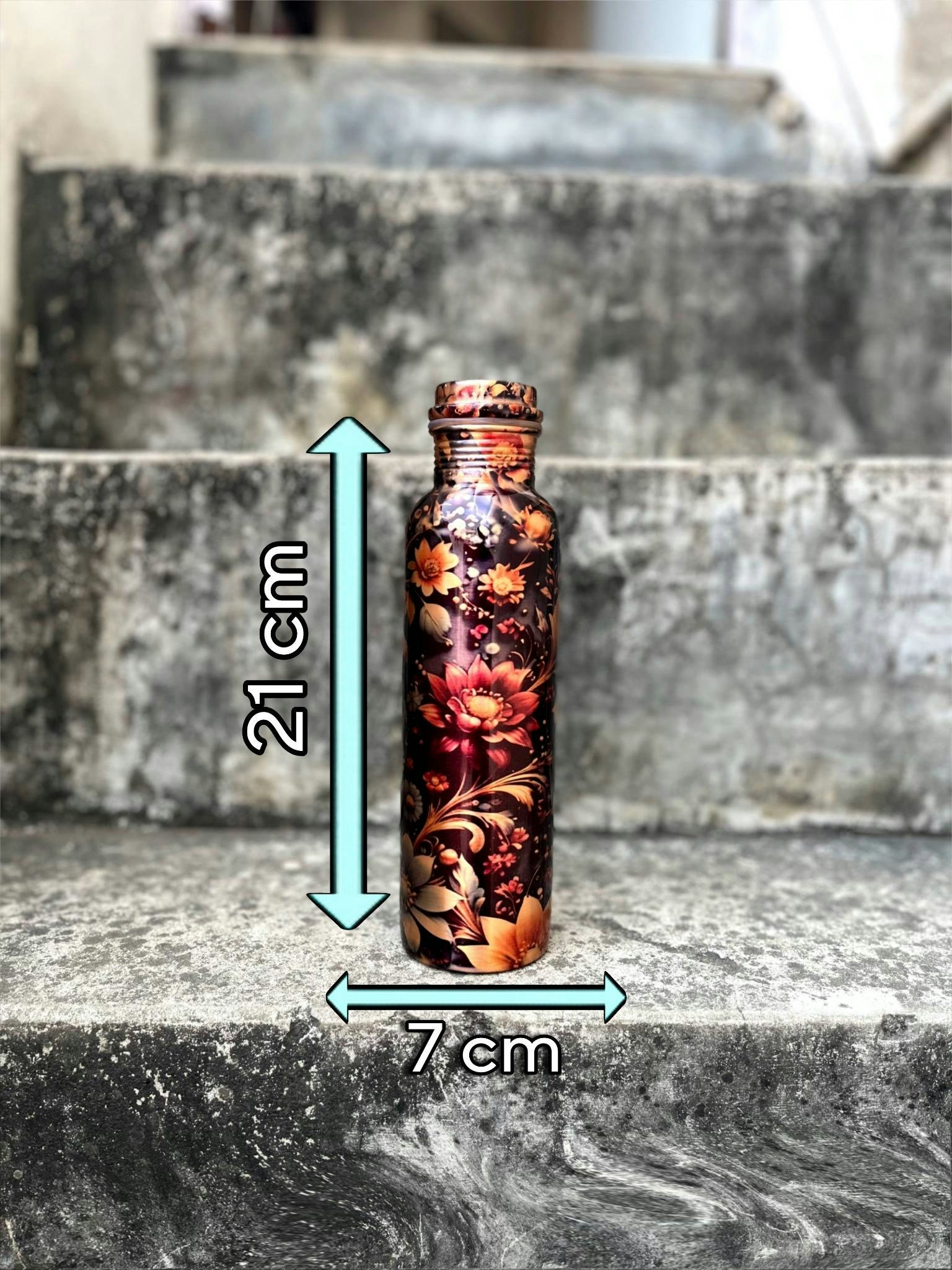 Prime Sauda – Floral Copper Water Bottle gallery image
