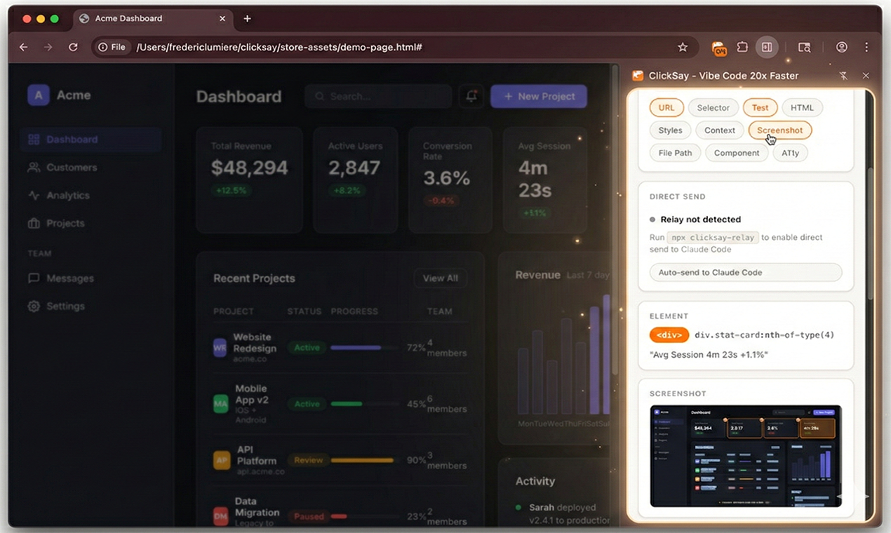 ClickSay - Screenshot 5 showing product features and functionality