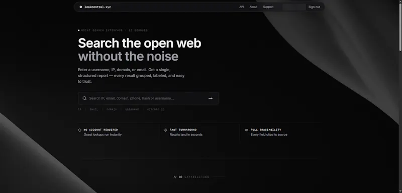 leakcentral screenshot 2