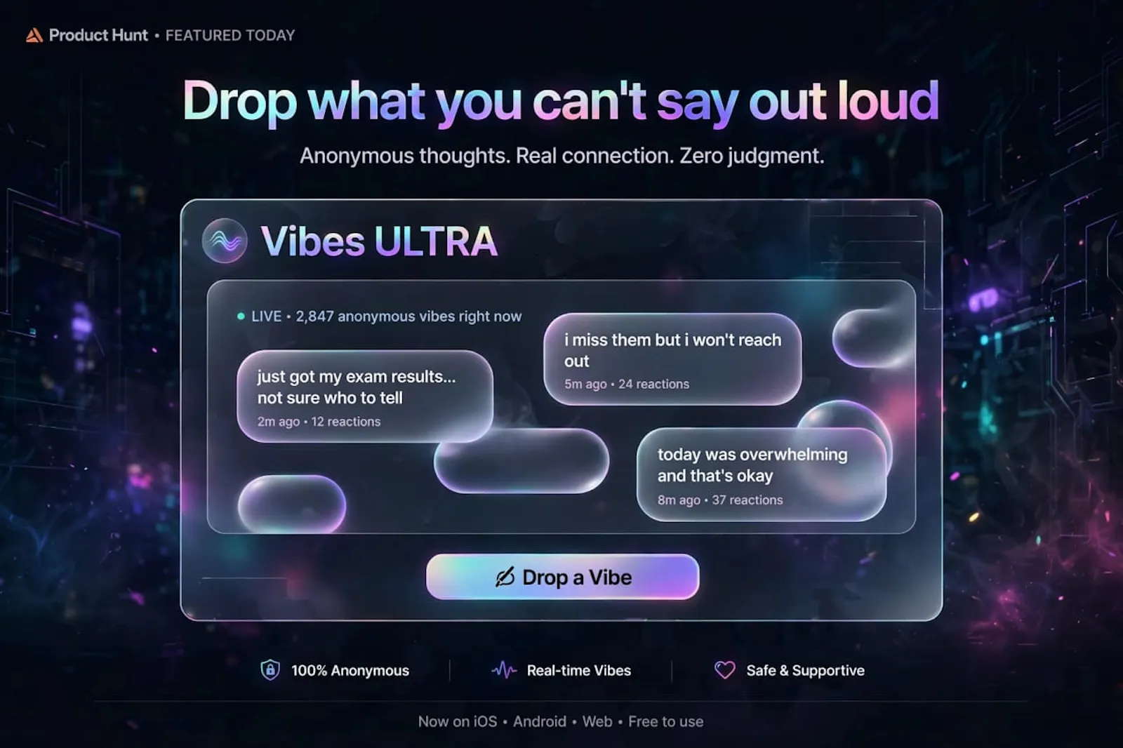 Vibes ULTRA — Anonymous Thought Wall screenshot 3