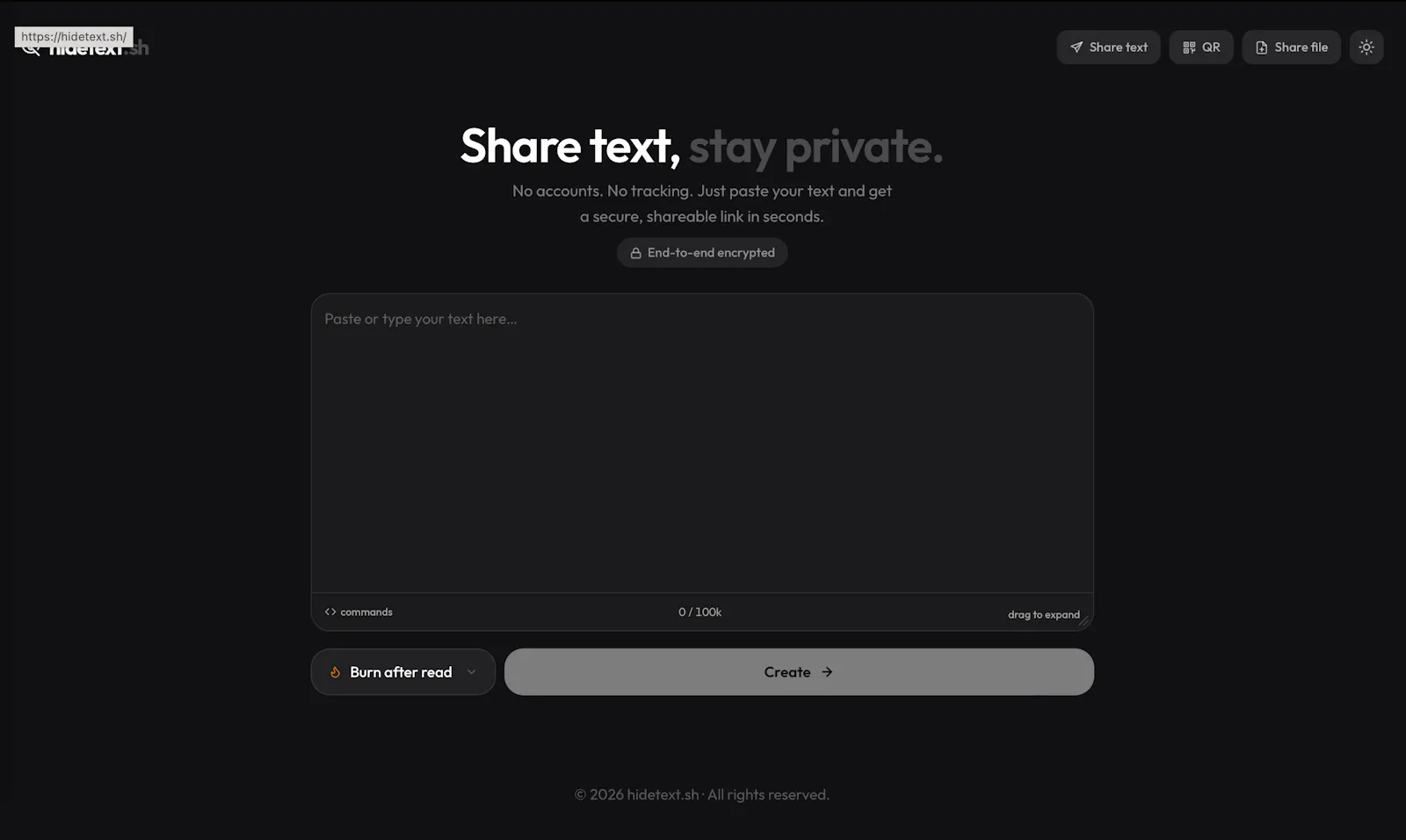 Hidetext.sh screenshot 1