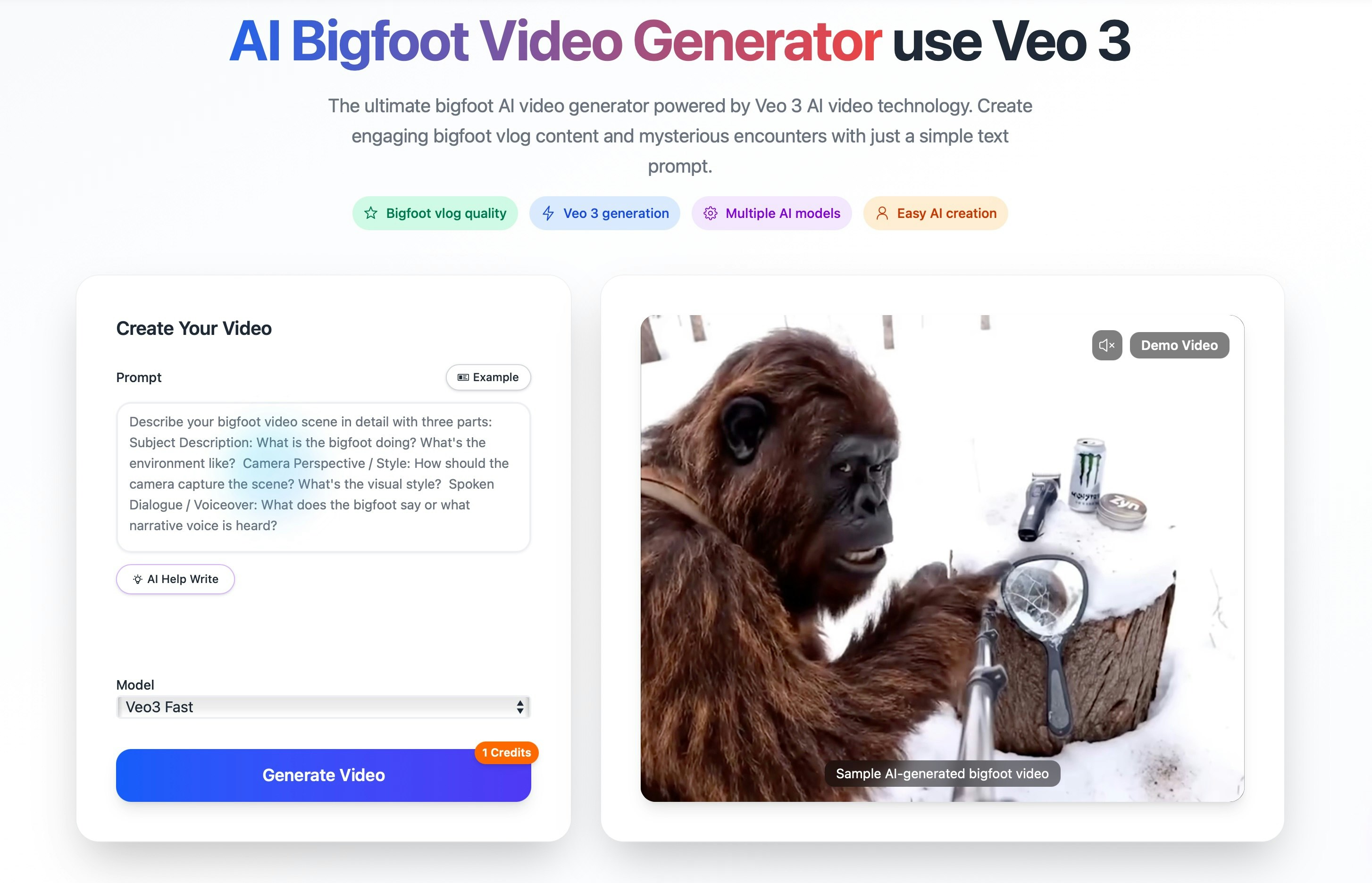 AI Bigfoot Video Generator media 2