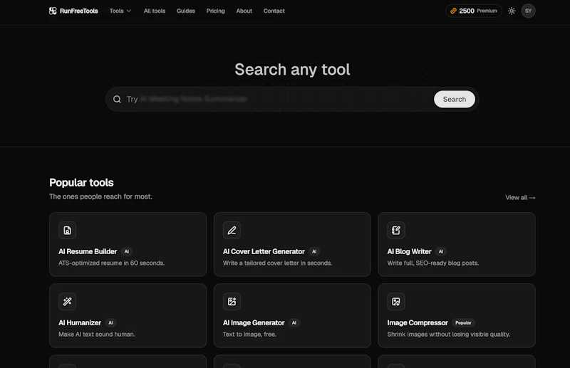 RunFreeTools screenshot 1