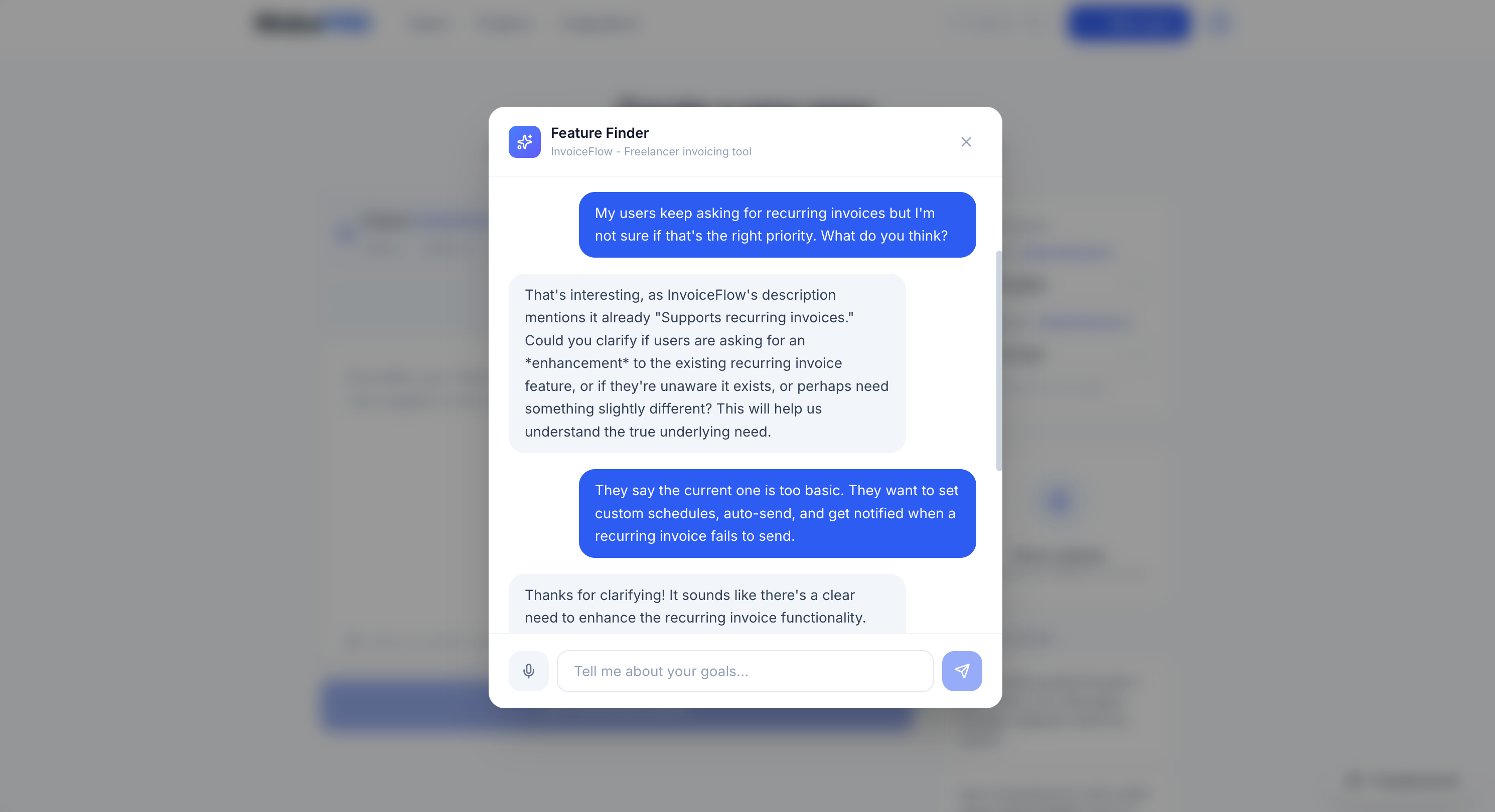 MakePRD - Screenshot 3 showing product features and functionality