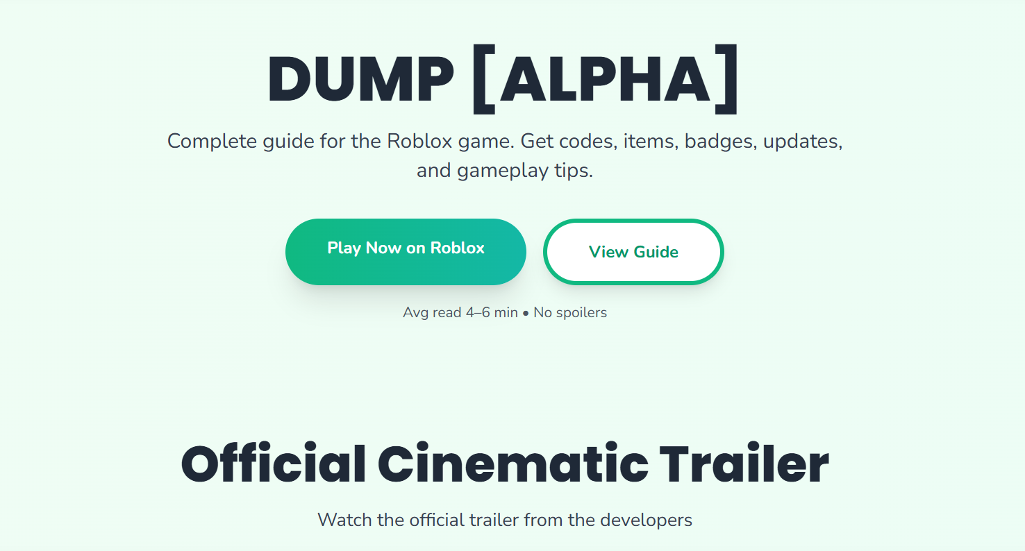 DumpAlpha - Main screenshot showing features and interface