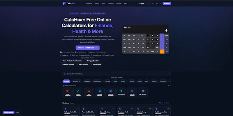 CalcHive screenshot 2