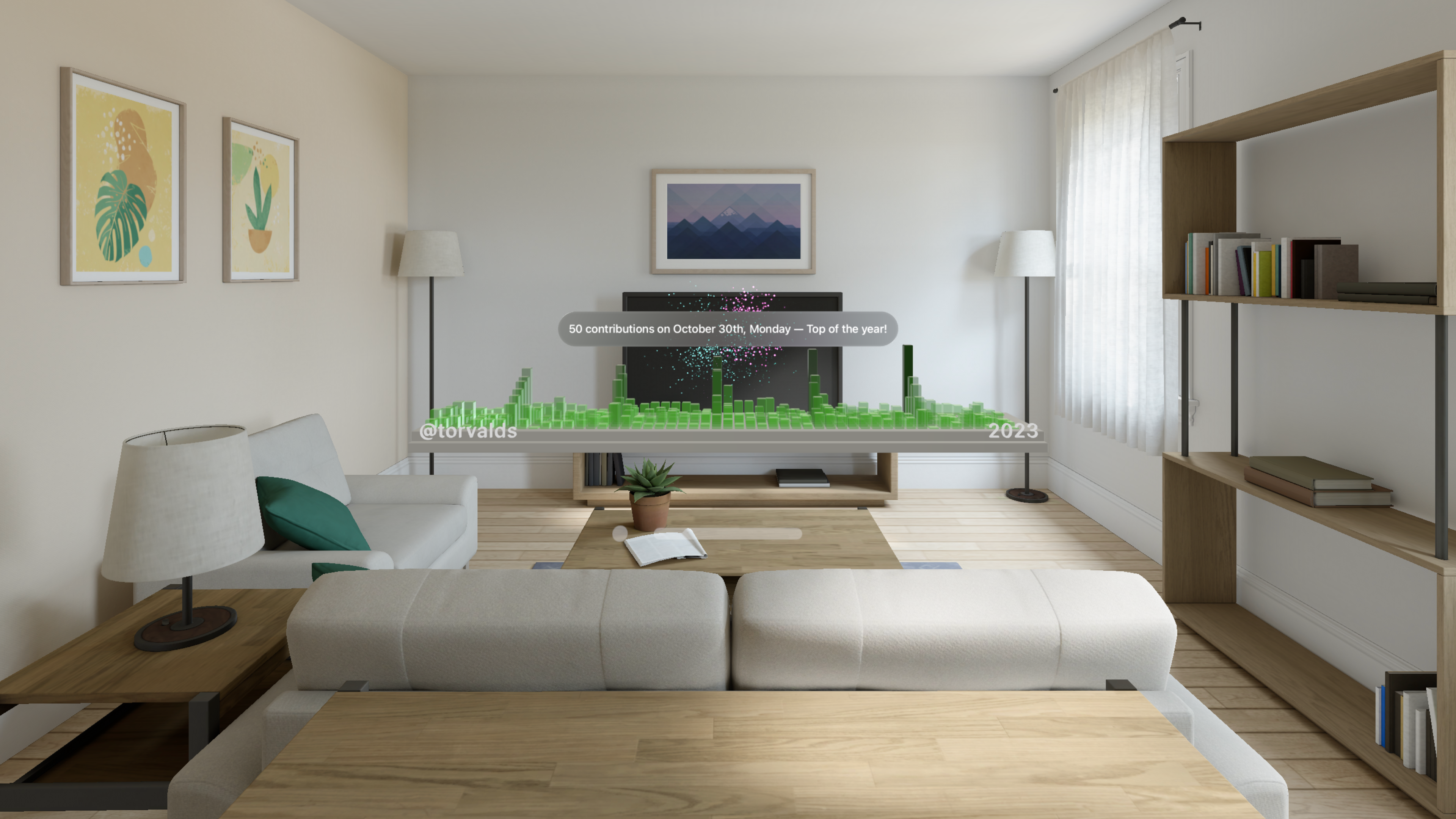 Mídia 5 de Gitskyline - História do Github 3D na mesa