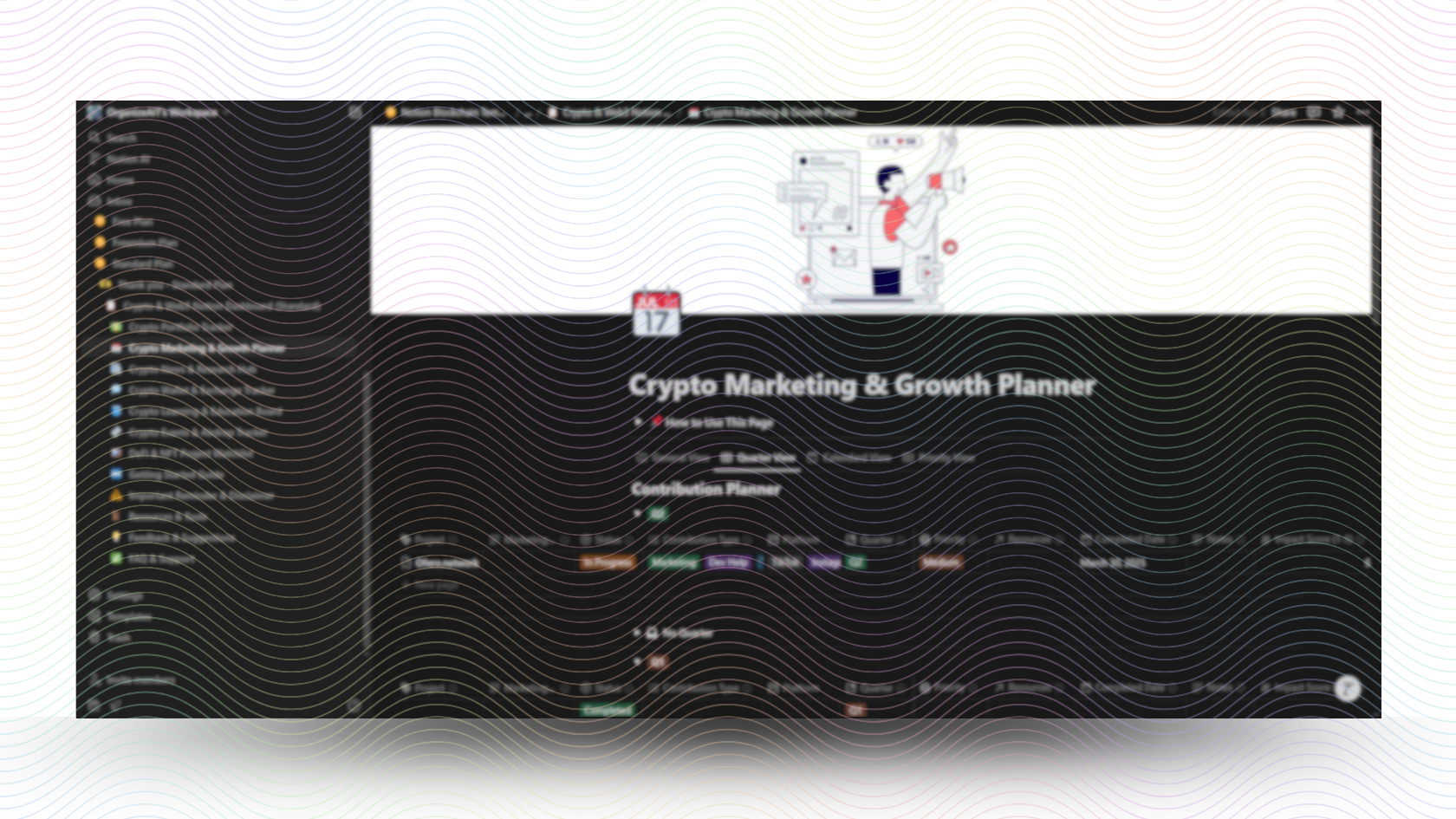 Plantilla de blockchain de noción - Crypto se mueve rápidamente.Manténgase a la vanguardia, mantén la organización. media 4