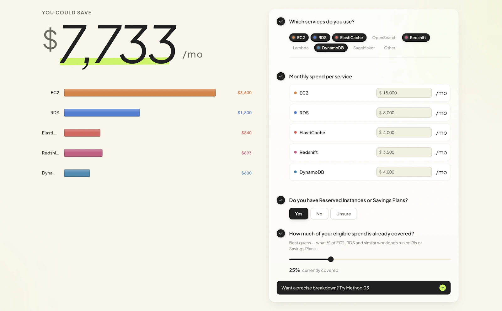 AWS Savings Calculator by Usage AI screenshot 3
