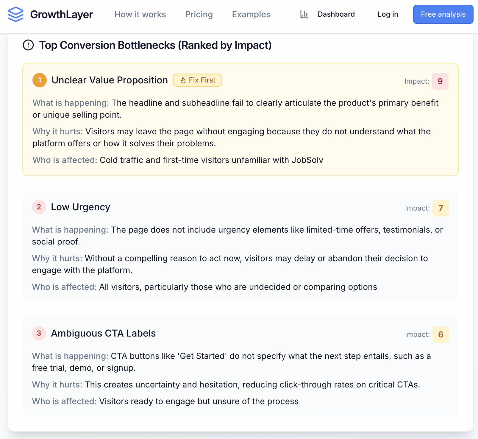 GrowthLayer.app - Screenshot 3 showing product features and functionality