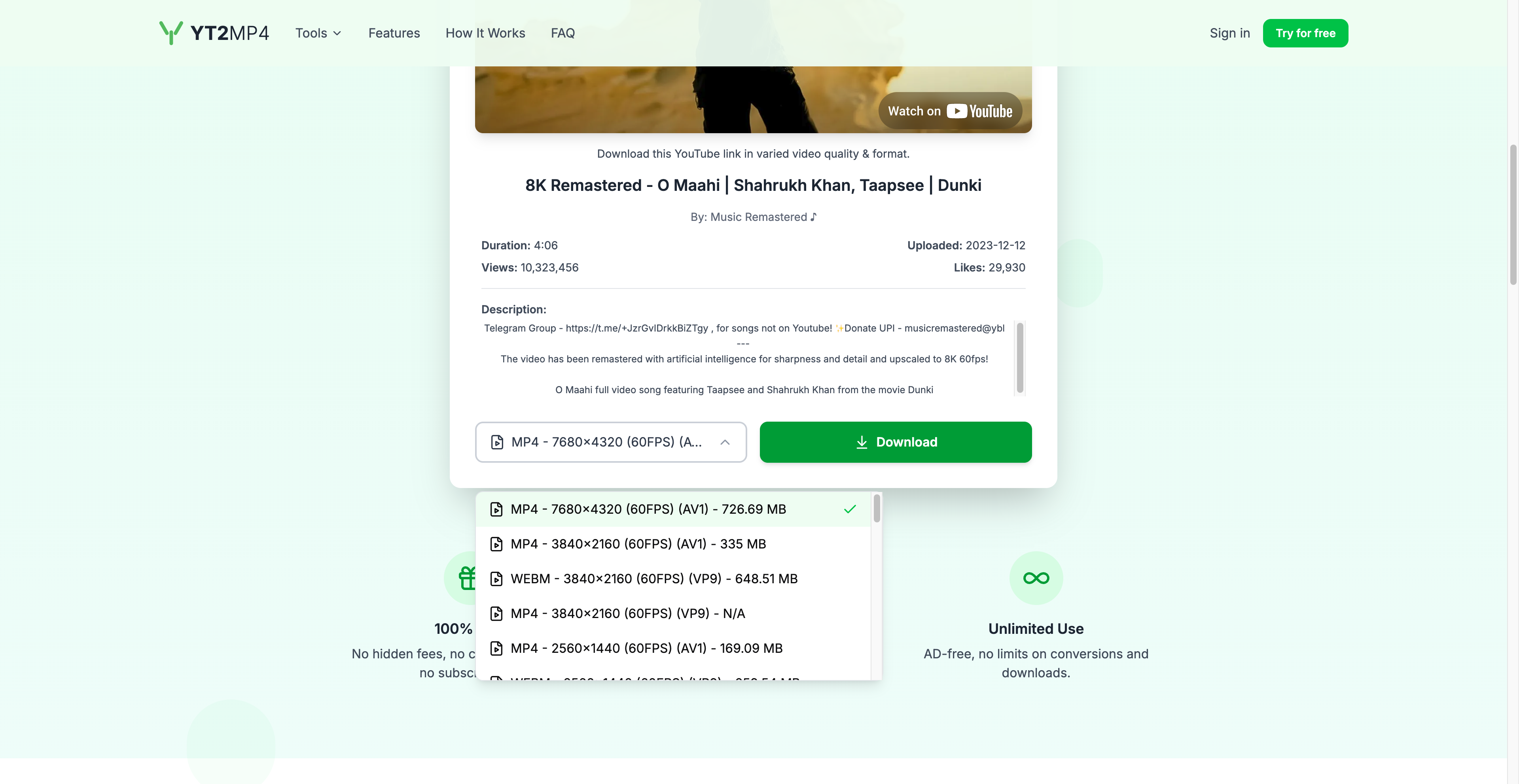 YT2MP4 gallery image