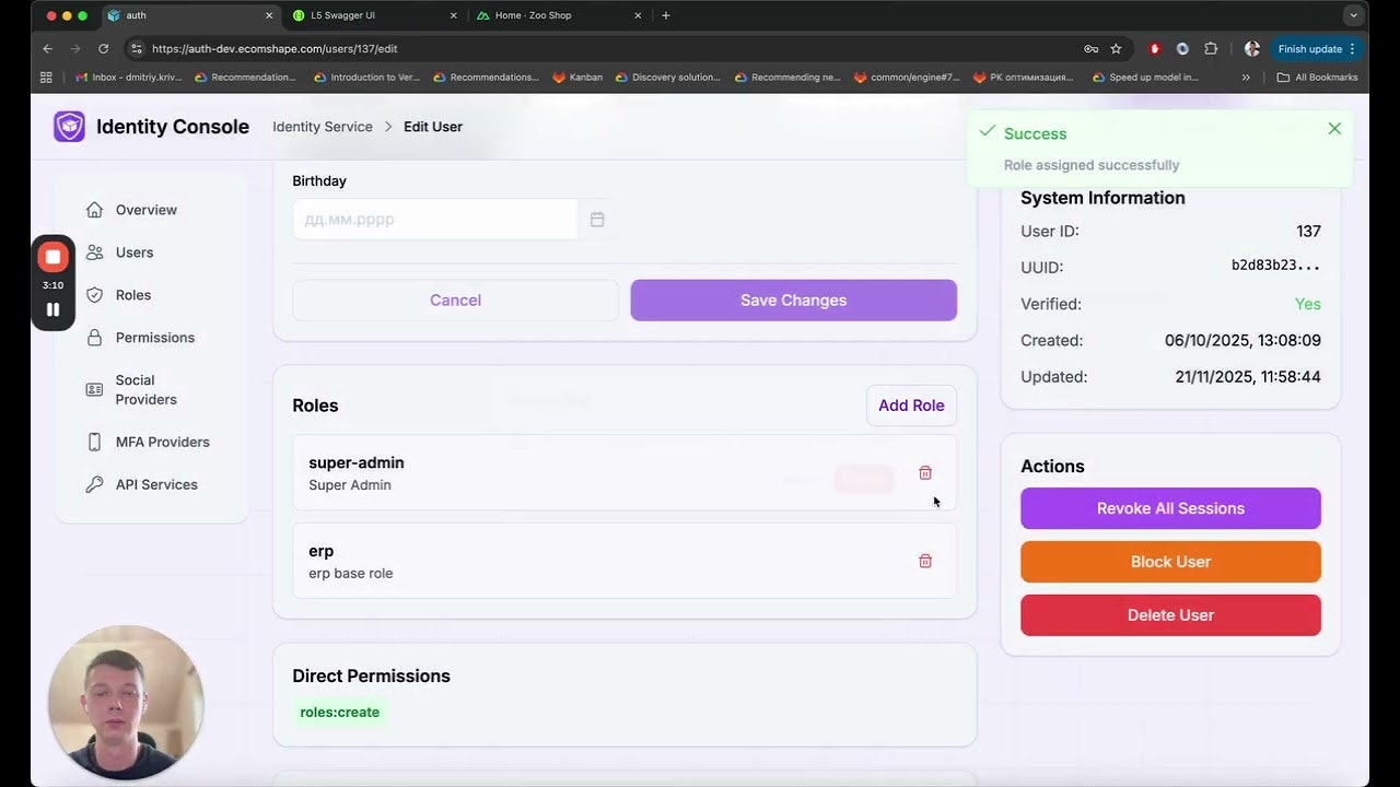 EcomShape Identity — User Management gallery image