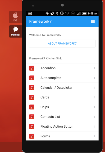 Framework7 gallery image