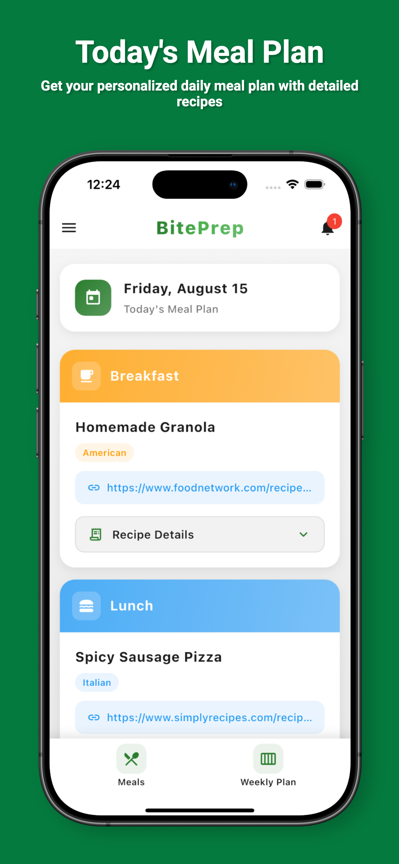 BitePrep - Trasforma le ricette in piani di pasti settimanali intelligenti e liste di alimentari! media 1