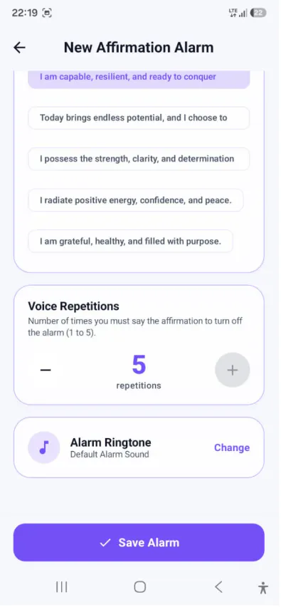 AffirmUp Alarm App gallery image