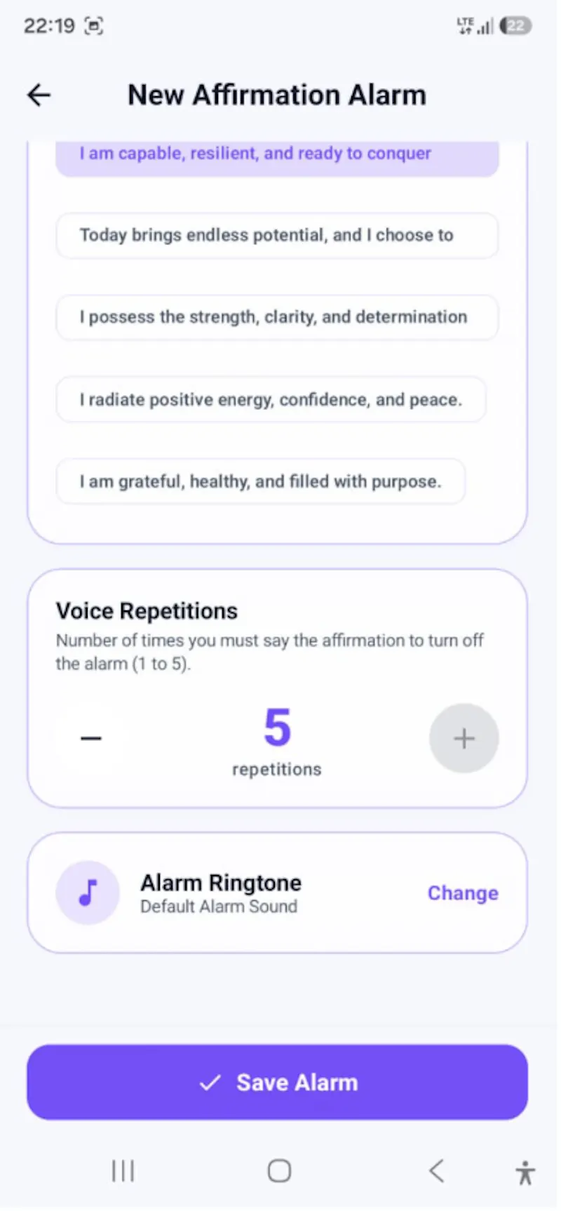AffirmUp Alarm App screenshot 4
