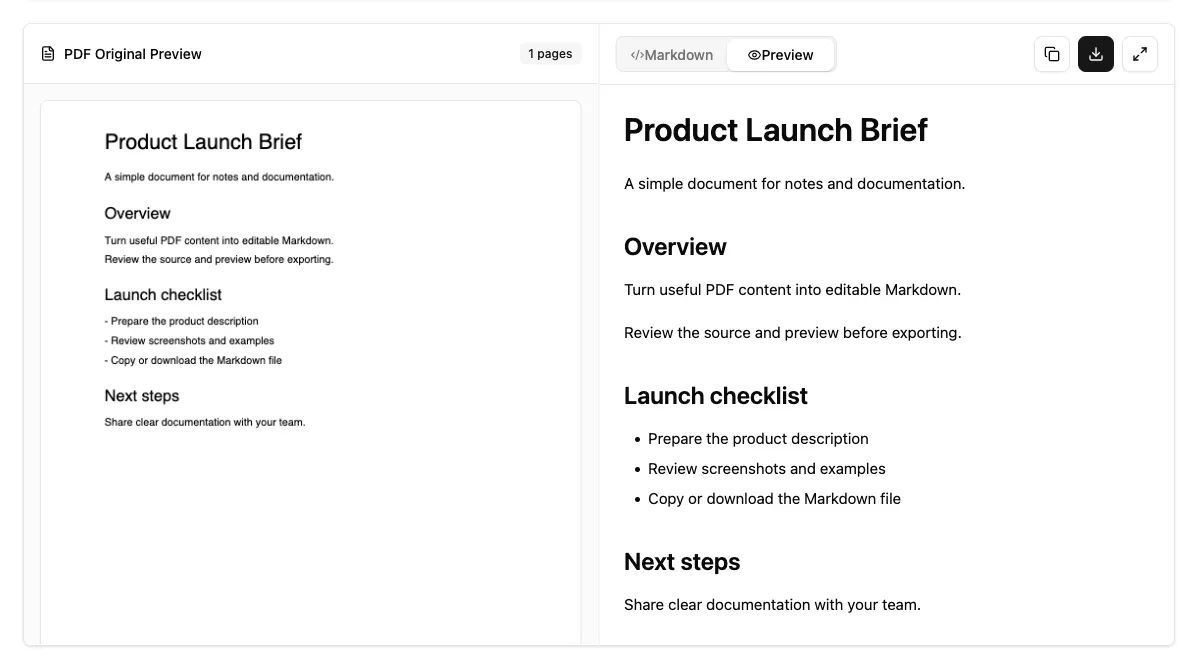 PDF To Markdown gallery image
