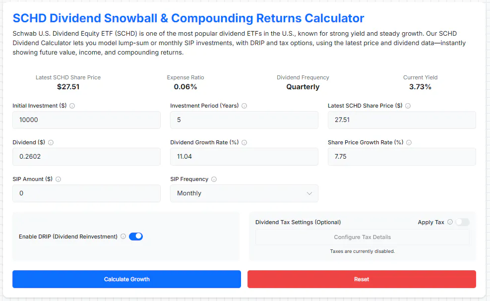 SCHD Dividend Calculator