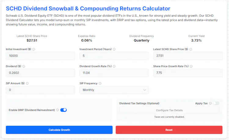 SCHD Dividend Calculator