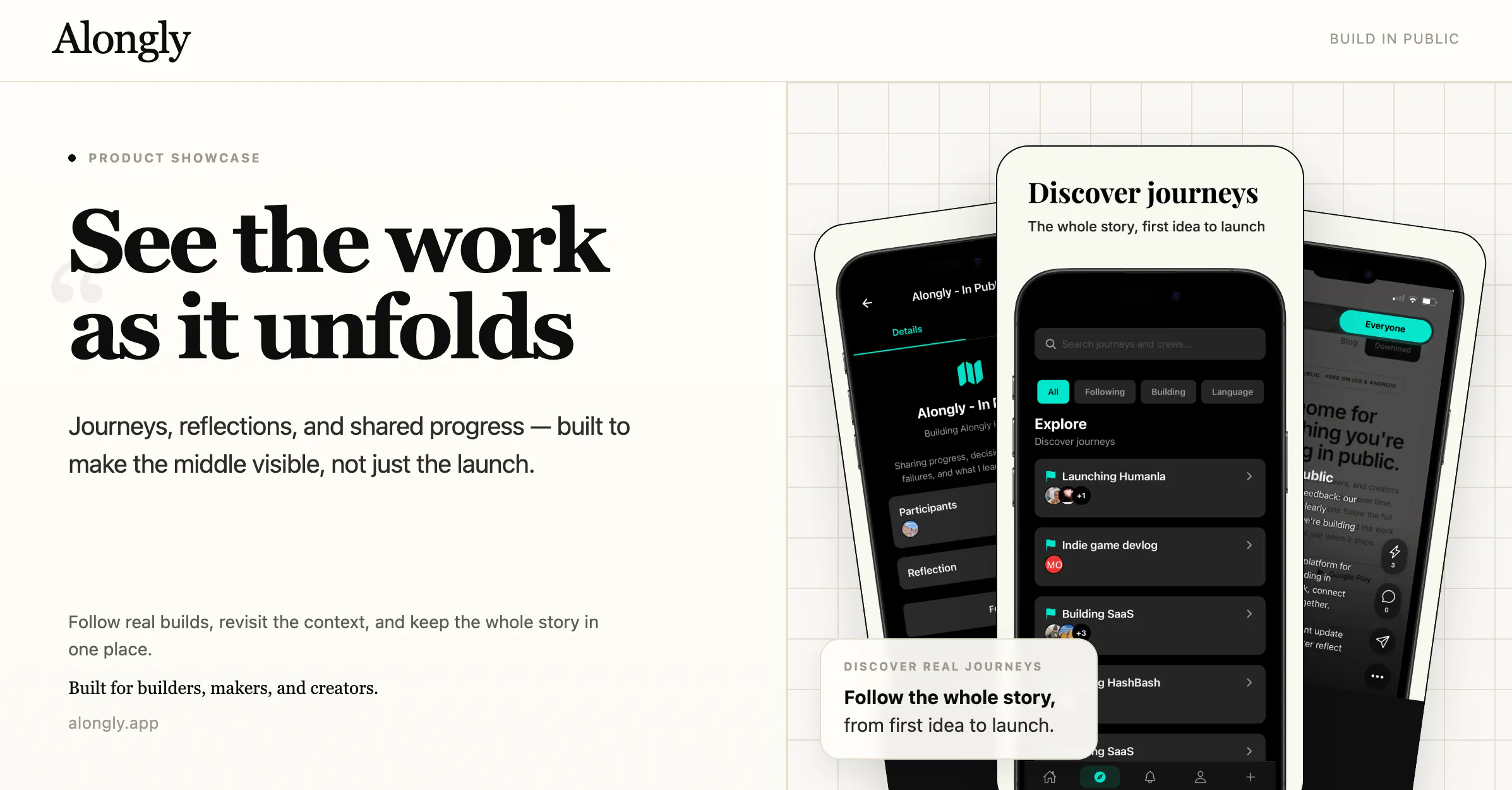 Alongly — Build in public. gallery image