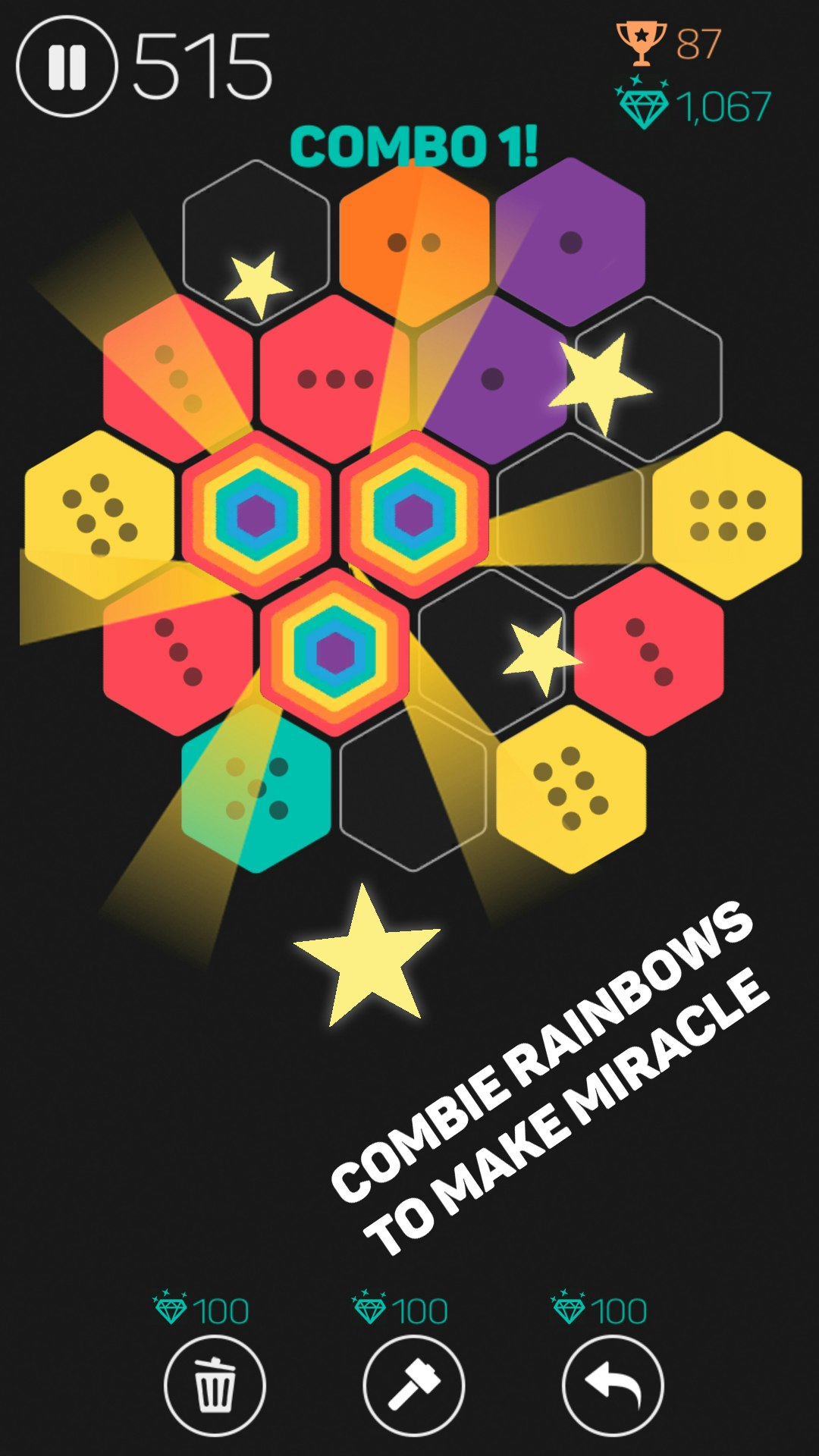 hexagon match puzzle