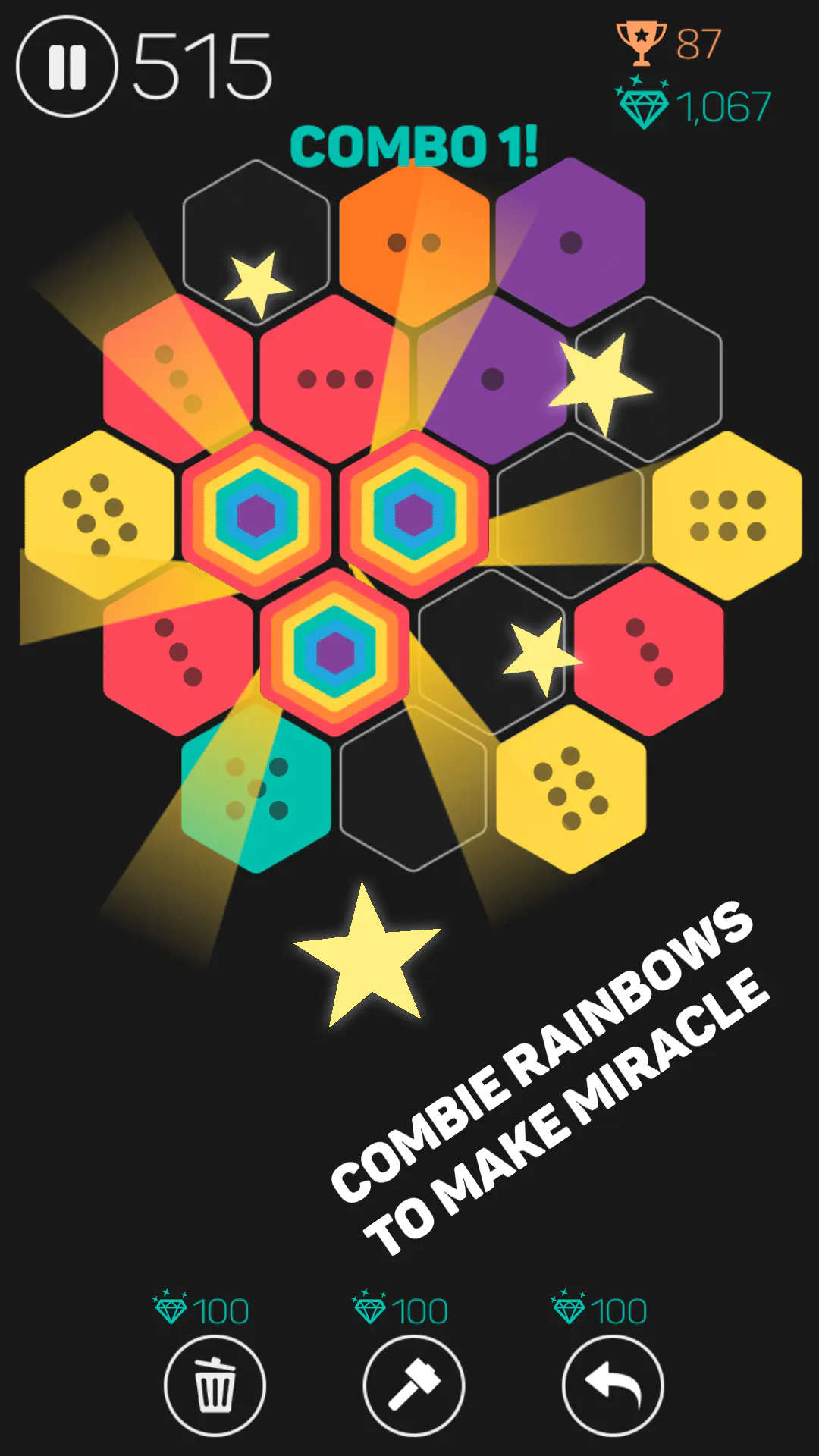 hexagon match puzzle