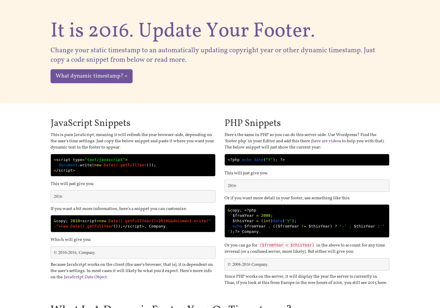 Update your footer