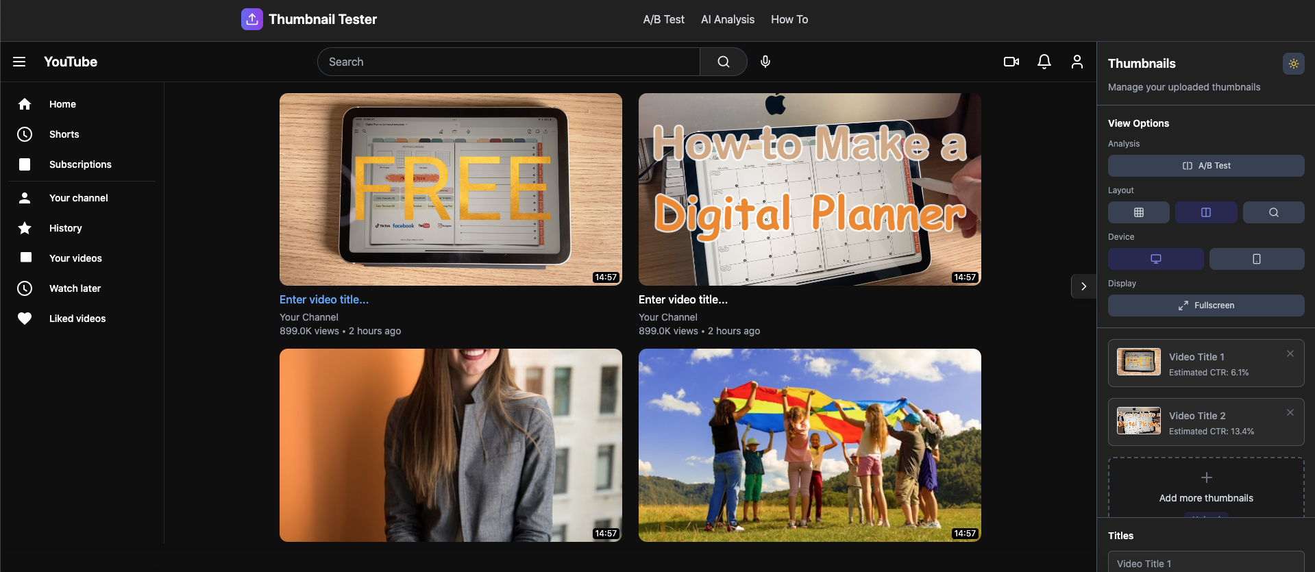 YouTubeサムネイルテスター - サムネイルをテストするための無料のオンラインツールメディア4
