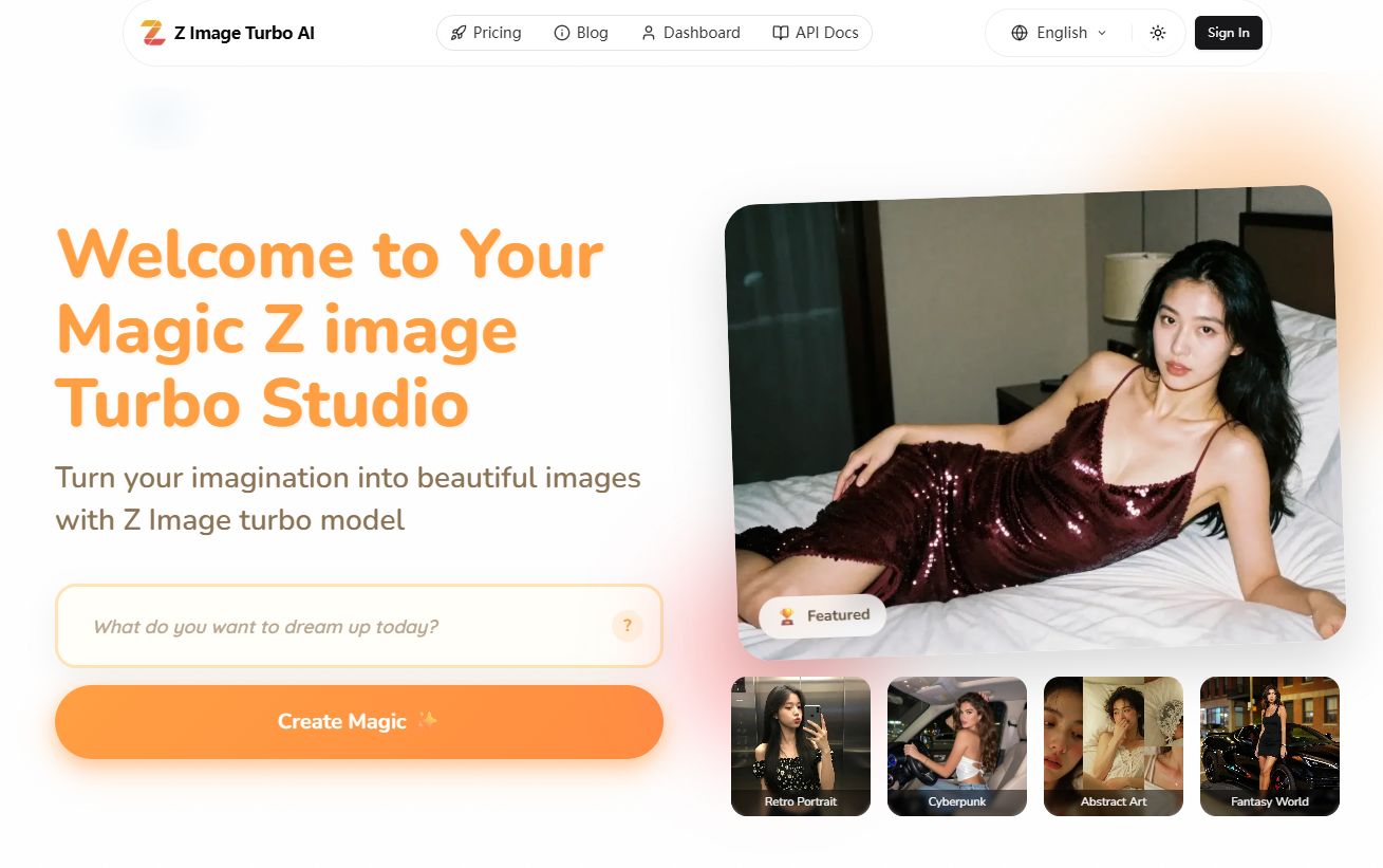Z image turbo AI - Main product screenshot demonstrating key features and user interface