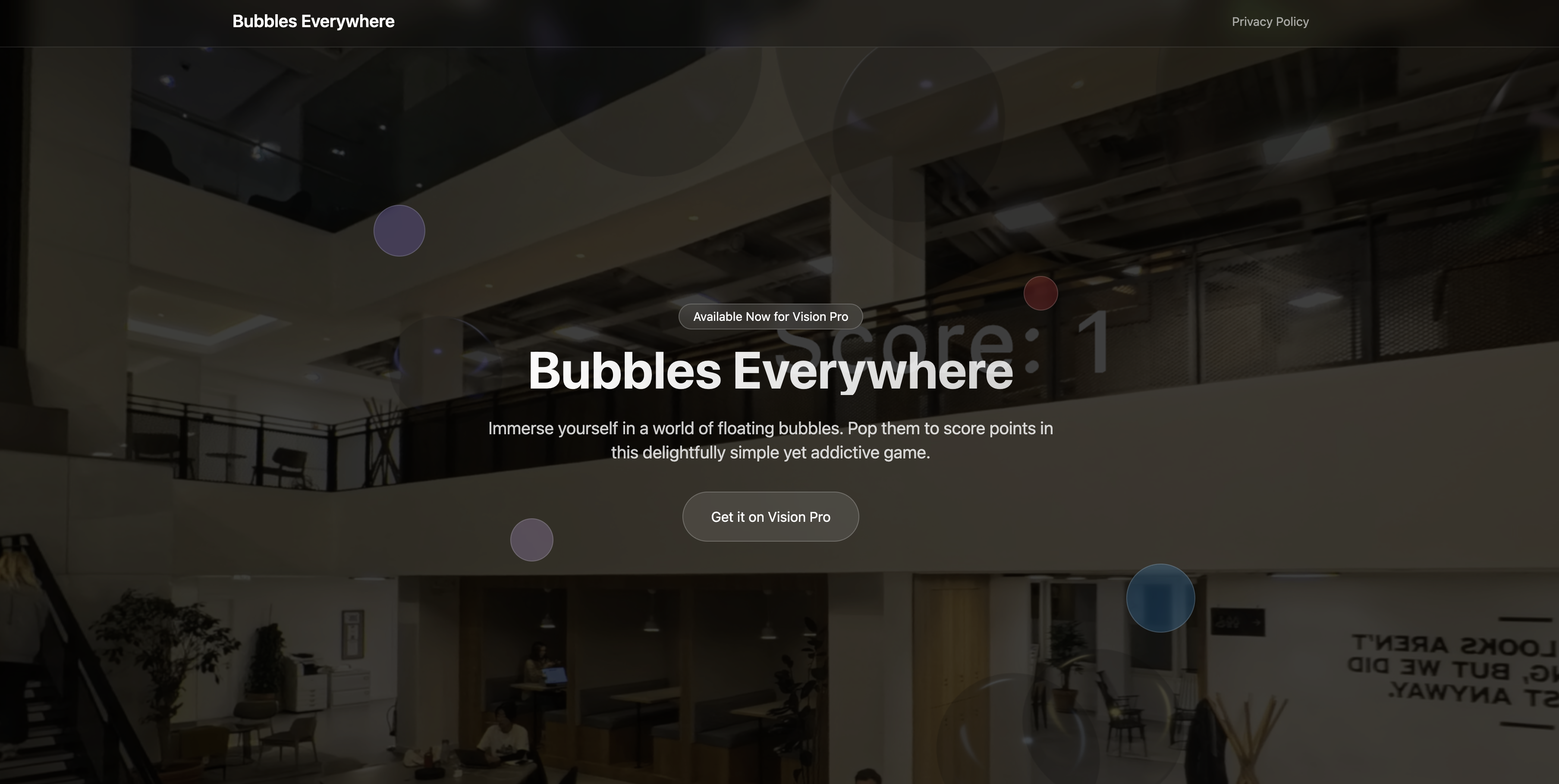 Média Bubbles partout pour Apple Vision Pro - Bulle immersive popping magic 3