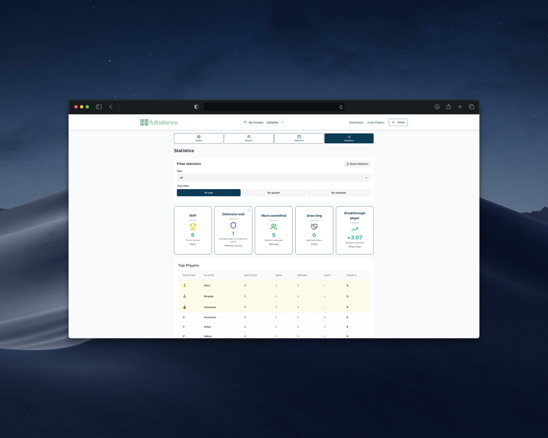 FutBalance - Screenshot 3 showing product features and functionality