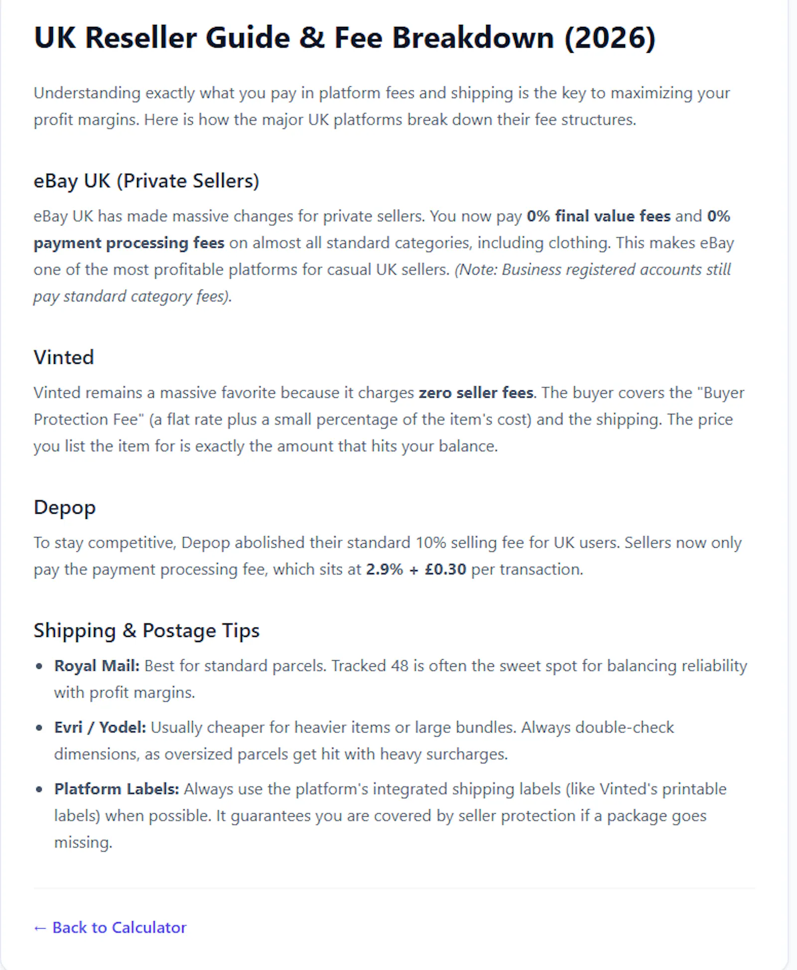UK Reseller Profit Calculator 2026 screenshot 3