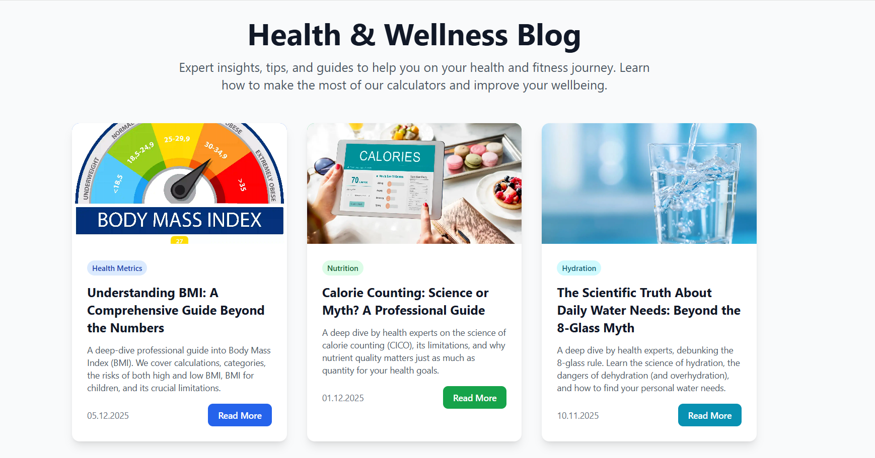 HealthCalculatorHub - Screenshot 2 showing product features and functionality
