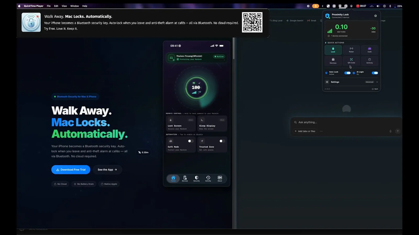 Proximity Lock screenshot 1 (video preview)