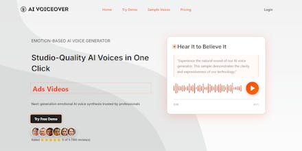 AI Text to VoiceOver SaaS Website gallery image