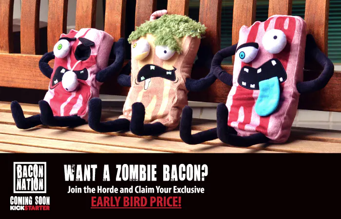 Bacon Zombie Designer Plush Toy Collection with Bacon Smell