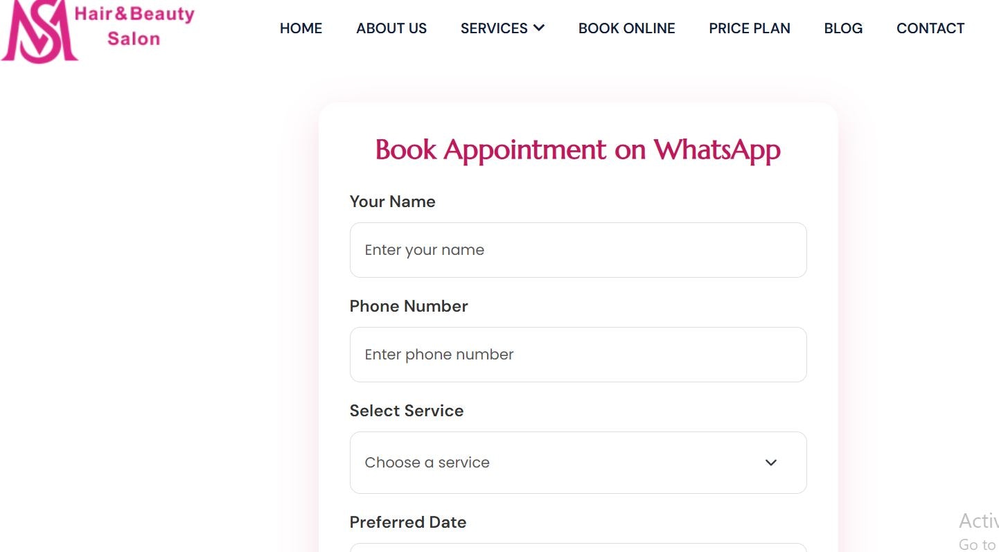 MS Beauty Salon Online Booking - Main product screenshot demonstrating key features and user interface