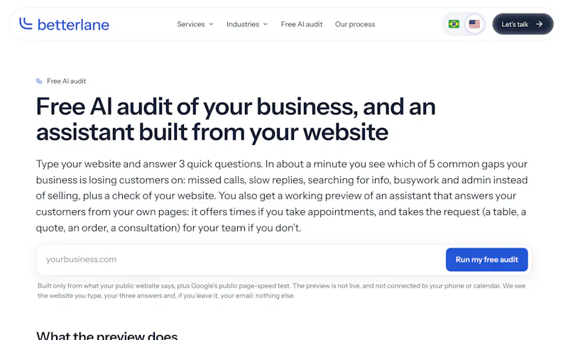 Betterlane Free AI Audit screenshot 1