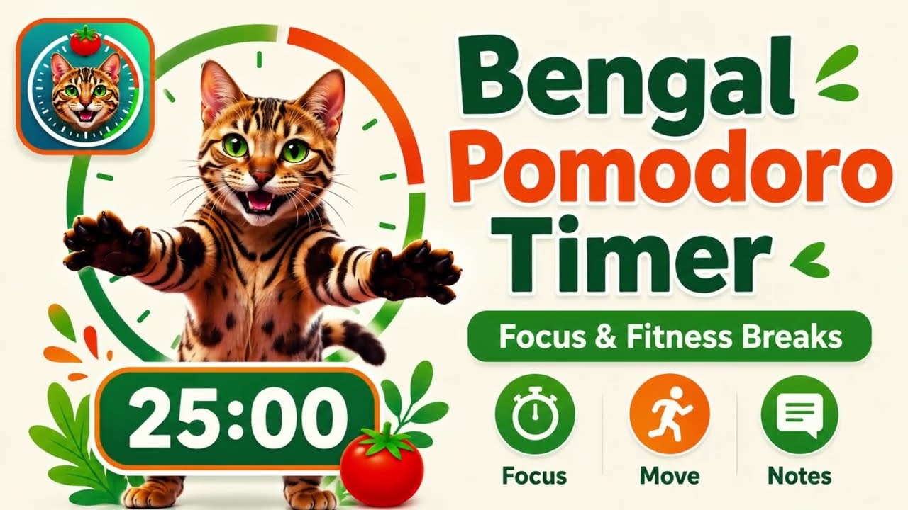 Bengal Pomodoro Timer: Focus & Fitness gallery image