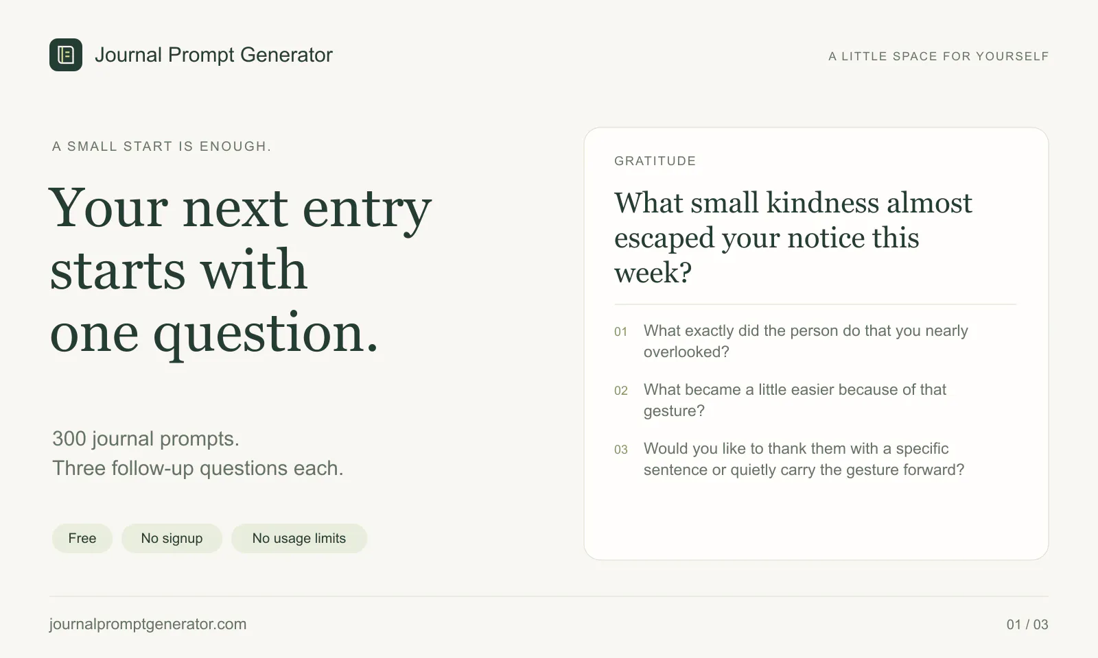Journal Prompt Generator screenshot 1