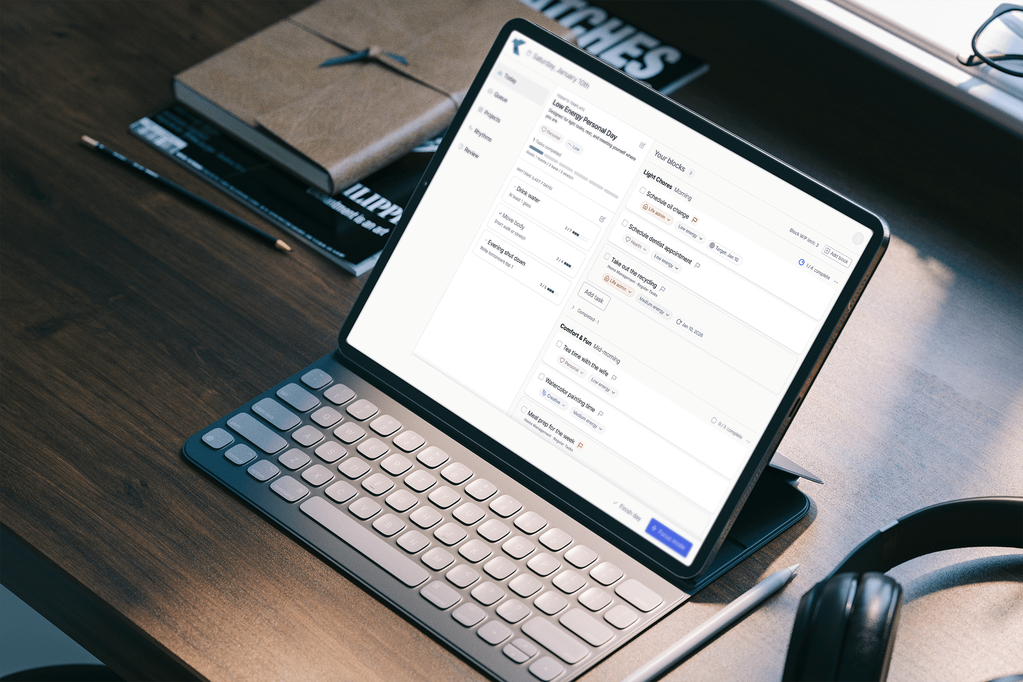 Kyōfolio Daily Planner - Main product screenshot demonstrating key features and user interface