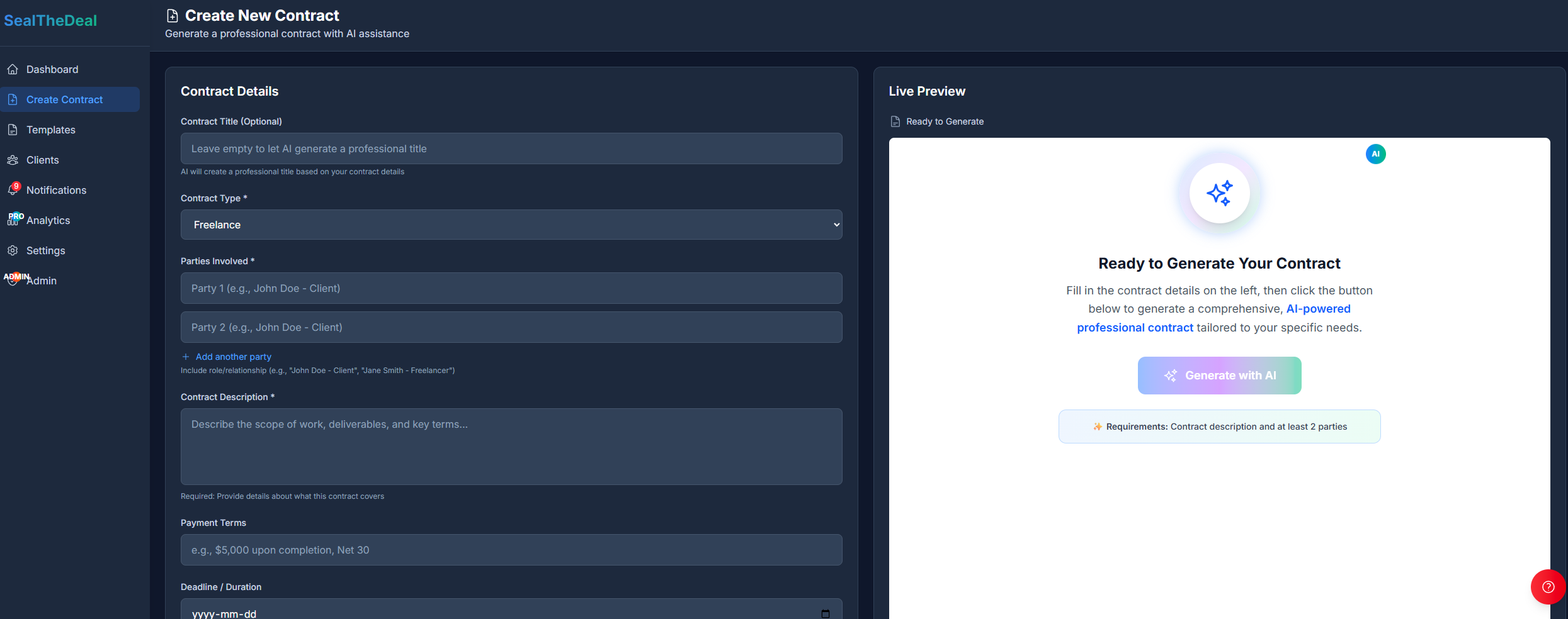 Média SALECHEDEAL - Générateur de contrats AI - Générer, personnaliser et signer des contrats instantanément 2