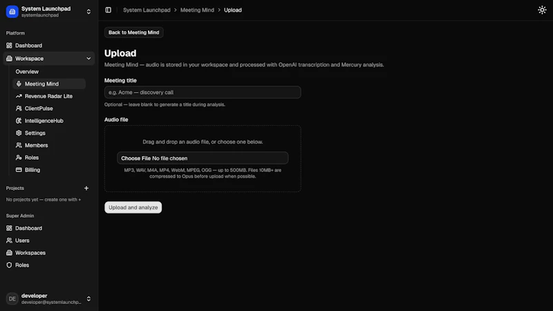 SYSTEM Launchpad AI screenshot 2