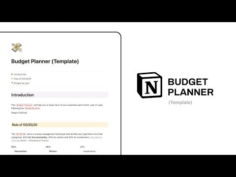 Notion budget template gallery image