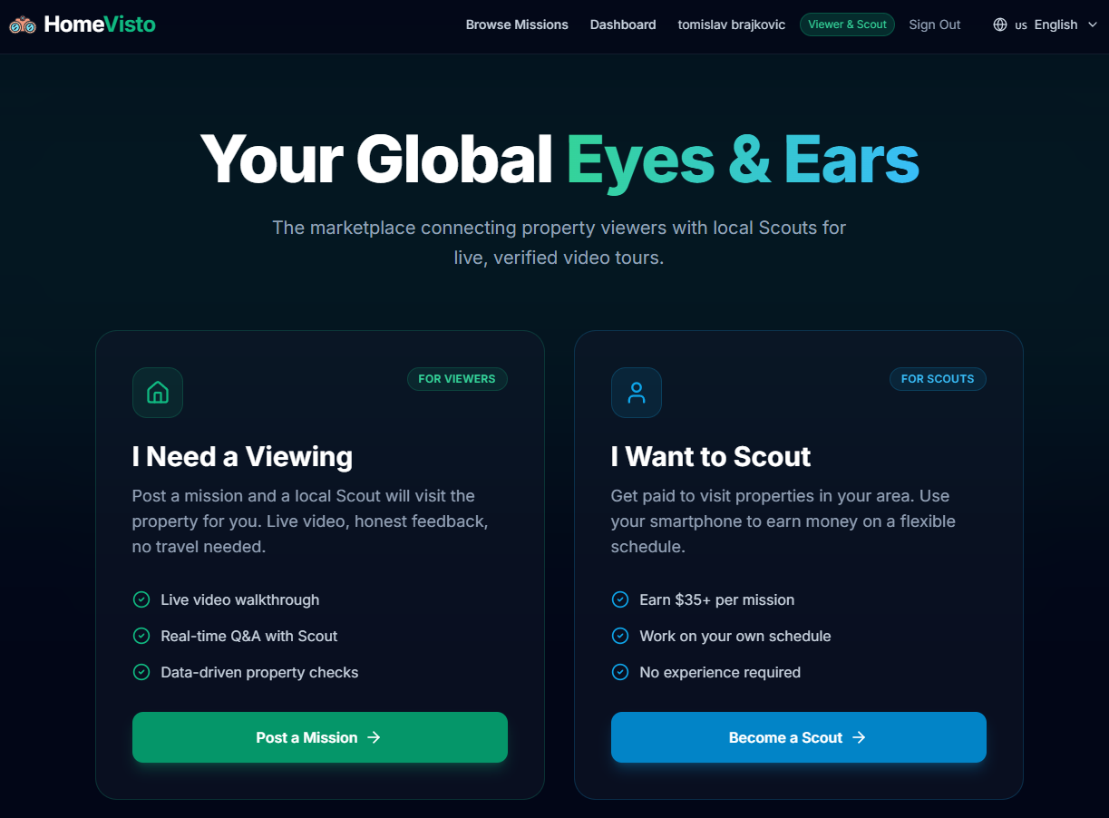 HomeVisto - Main product screenshot demonstrating key features and user interface