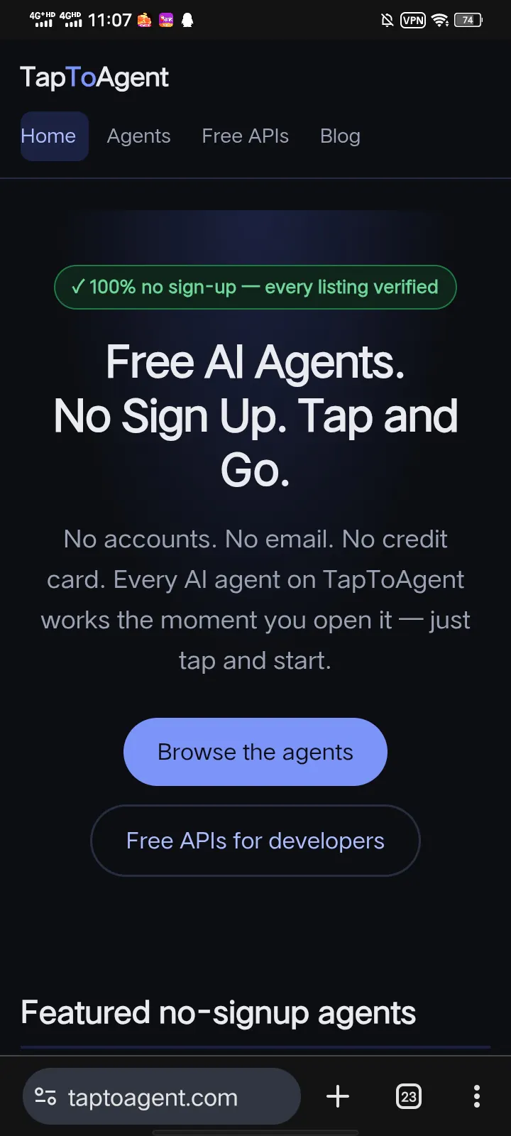 TapToAgent logo